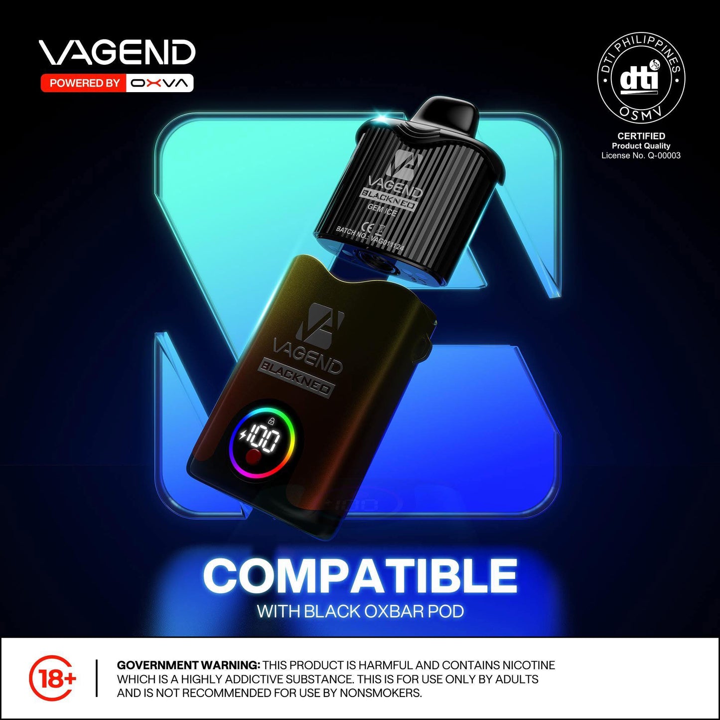 VAGEND BLACKNEO OXBAR PREFILLED POD