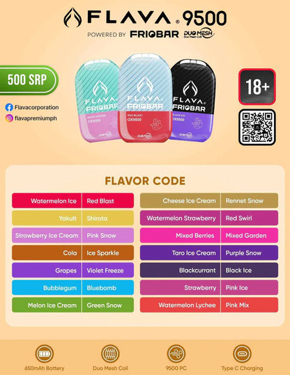 FLAVA FRIOBAR 9500 PUFFS