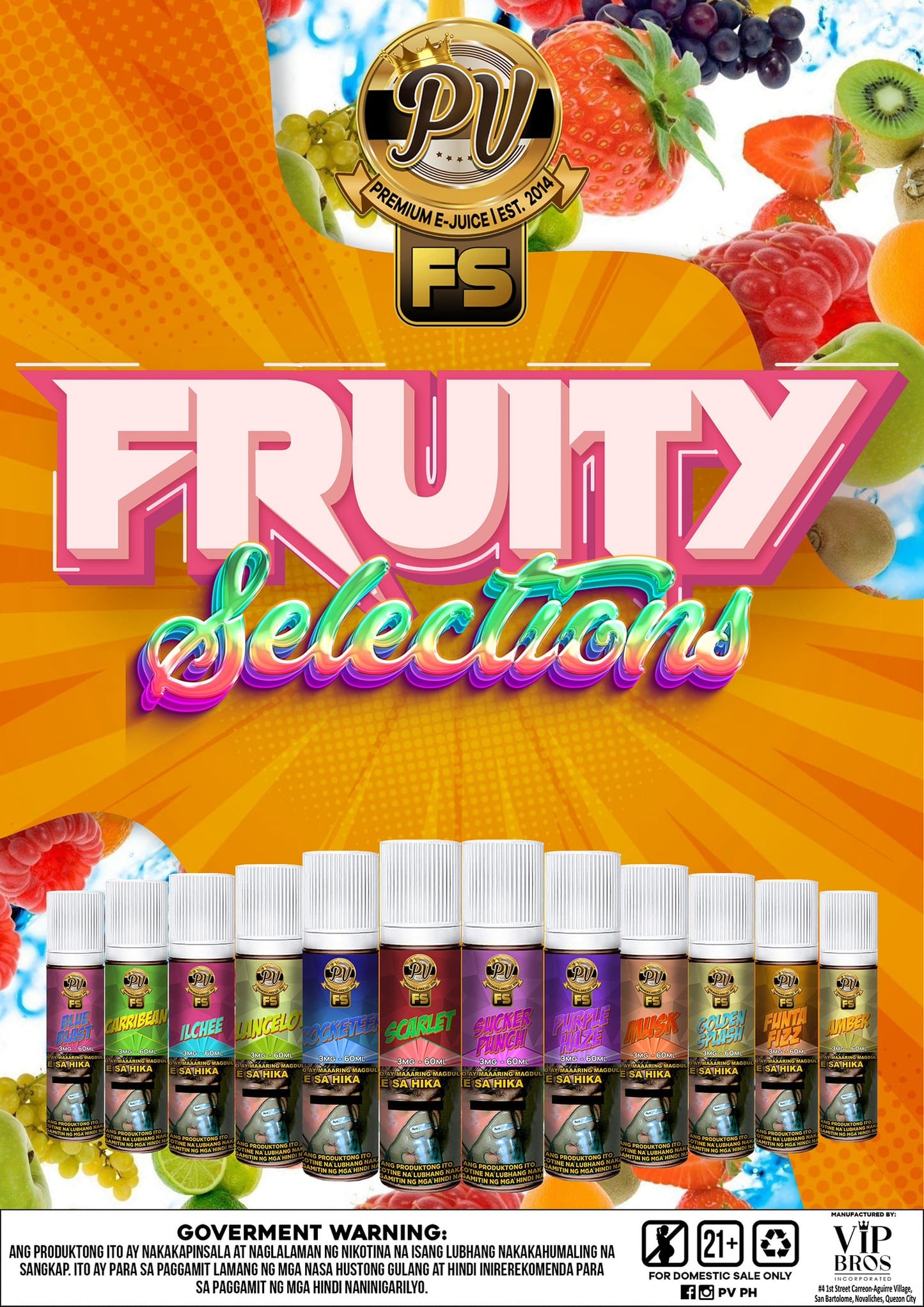 PASTRY VAPORS FRUITY SELECTIONS 60ML