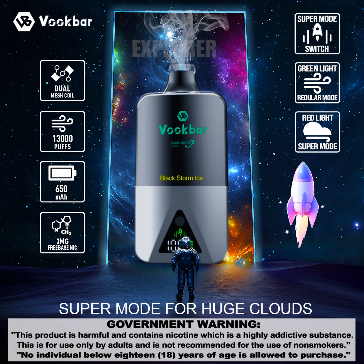 VOOKBAR EXPLORER 13,000 PUFFS