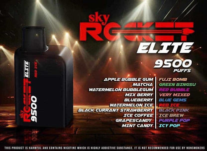 SKY ROCKET ELITE 9,500 PUFFS | COMPATIBLE TO BLACK ELITE V1